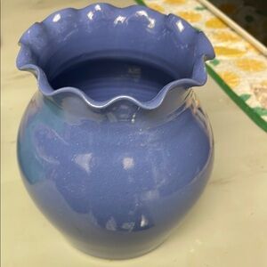 Studio pottery periwinkle-colored vase